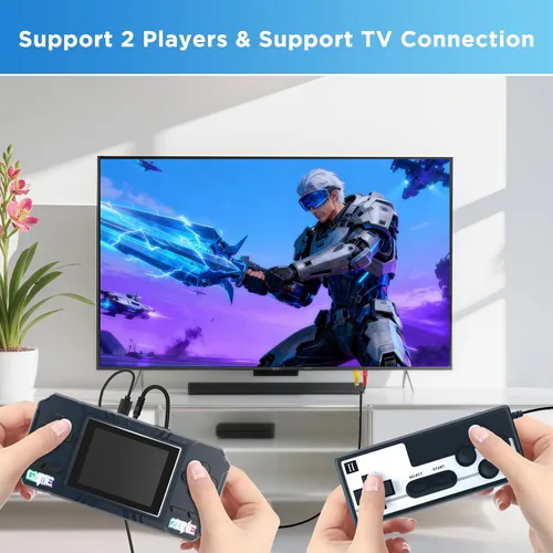 Miniatura 2 de Consola de juegos portátil de mano, 520 videojuegos retro, pantalla LCD de 3.0 pulgadas y batería de 1020mAh, consola de juegos portátil regalo