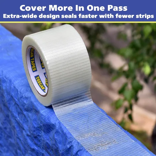Miniatura 8 de Gaffer Power Teegan Tape - Cinta de filamento de 2 pulgadas x 30 yardas, cinta transparente reforzada para embalaje, sellado y reparaciones de alta