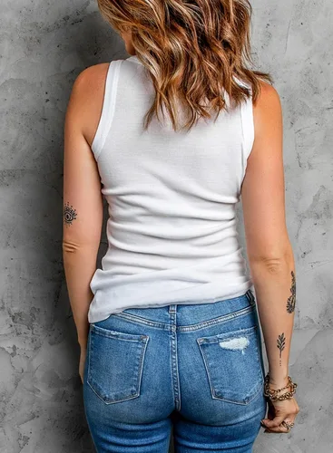 Miniatura 3 de Dokotoo - Camiseta ajustada sin mangas para mujer, con tirantes anchos y acanalados, espalda cruzada, deportiva, para entrenamiento