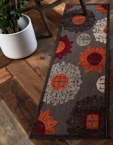 Miniatura 10 de Unique Loom Outdoor Modern Collection - Alfombra rectangular de 2 x 3 pies 1 pulgada, color marrón y naranja