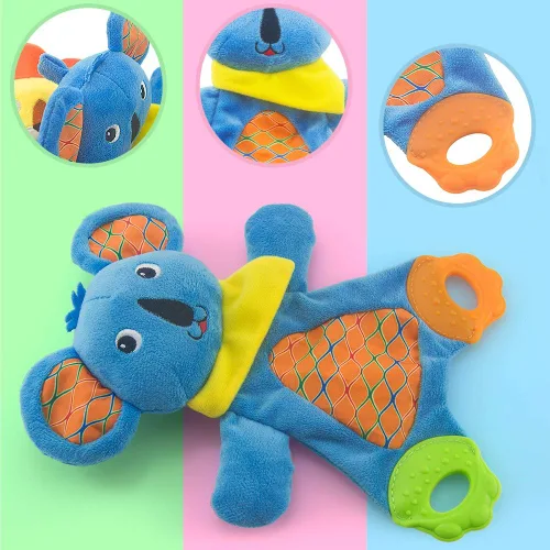 Miniatura 3 de teytoy My First Baby - Juguete de dentición, 2 piezas de tela suave arrugada, juguetes para bebés y niños, perfecto para baby shower (león y koala)