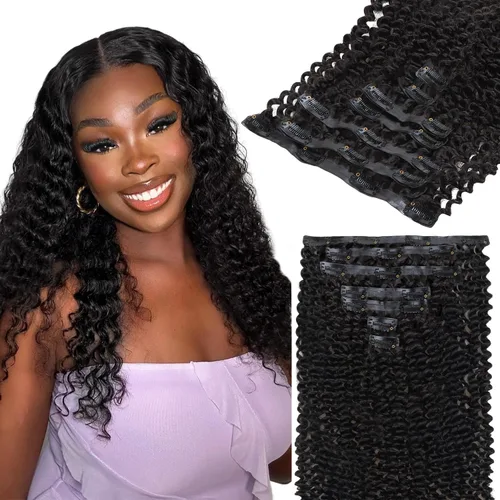 Miniatura 37 de Lashey - Extensiones de cabello con clip sin costuras, de cabello humano real, 7 unidades, 110 g, 14 pulgadas, color negro natural, lacio