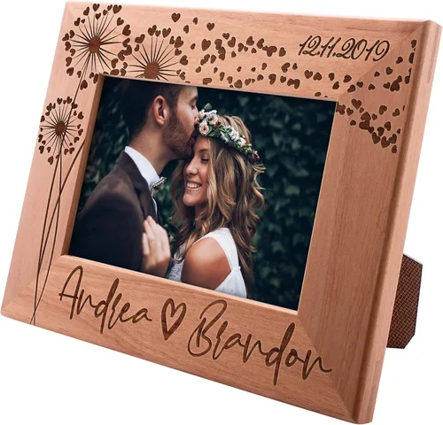 Miniatura 13 de Regalos para el día de San Valentín para ella, marco de fotos de boda personalizado de 4 x 6 pulgadas, Home is Where You are, regalos románticos