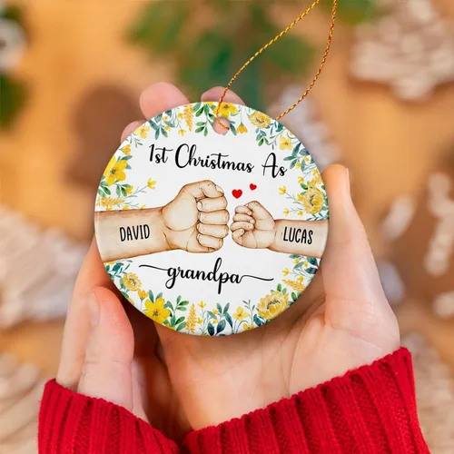 Miniatura 5 de Adorno de Navidad como abuelo de Navidad 2025, adorno personalizado de nuestra primera Navidad como abuelo para nuevo abuelo, adorno de cerámica