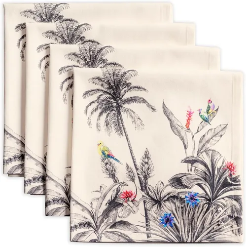 Miniatura 55 de Maison d' Hermine Happy Florals - Juego de 4 servilletas 100% algodón suave y cómodo perfectas para cenas familiares, bodas, fiestas de cóctel, 063