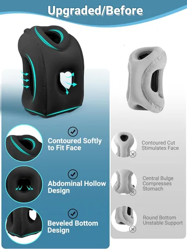 Miniatura 3 de Maliton Almohada inflable de viaje para avión para dormir cómodamente y aliviar el dolor de cuello y hombro, almohada inflable para la cabeza