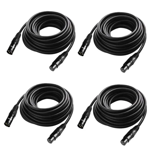 Miniatura 9 de Cable DMX flexible de 10 pies, cable DMX chapado en oro de 3 pines XLR macho a hembra, lo mejor para iluminación de escenario de DJ, luces de cabeza