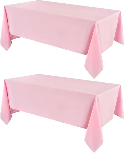 Miniatura 48 de Manteles rectangulares de 60 x 120 pulgadas, paquete de 2 manteles negros para 6 pies, lavables, decorativos, de lino y poliéster, para mesa