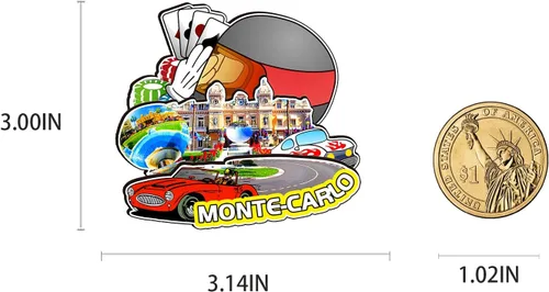 Miniatura 3 de Imán de Monaco Montecarlo para nevera de madera 3D, montecarlo, recuerdos coleccionables, decoración hecha a mano