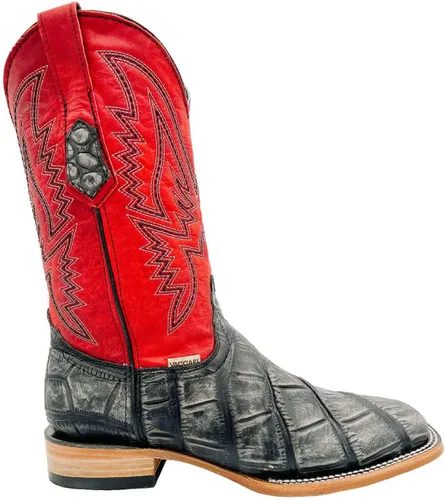 Miniatura 3 de Vaccari Levi - Botas vaqueras occidentales de cuero con estampado de cocodrilo genuino