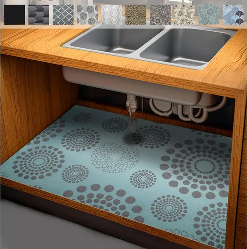 AiBOB Tapete impermeable para debajo del fregadero, forros absorbentes de secado rápido para fregadero que protegen los gabinetes, forros duraderos
