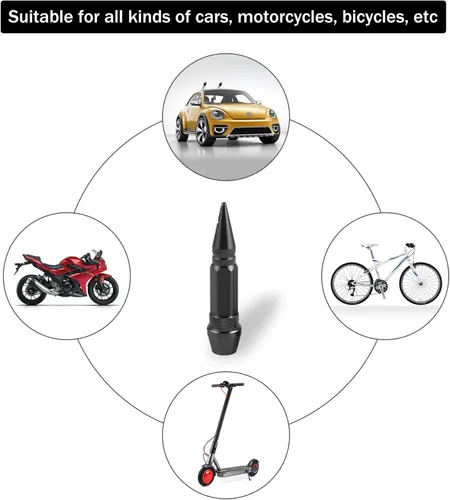 Miniatura 5 de Tapones de válvula SINGARO de 2.36 pulgadas, aleación de aluminio, a prueba de polvo e impermeables, aptos para automóviles, camiones y motocicletas