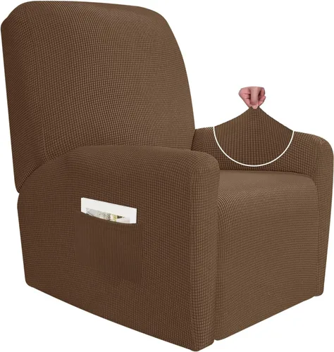 Miniatura 13 de JIVINER Fundas súper elásticas para sillas reclinables, de elastano, suave, con bolsillos, protector de muebles reclinables