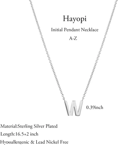 Miniatura 48 de Collares con iniciales para mujer, delicado collar de letra plateada con nombre personalizado con monograma, collar simple y lindo con inicial