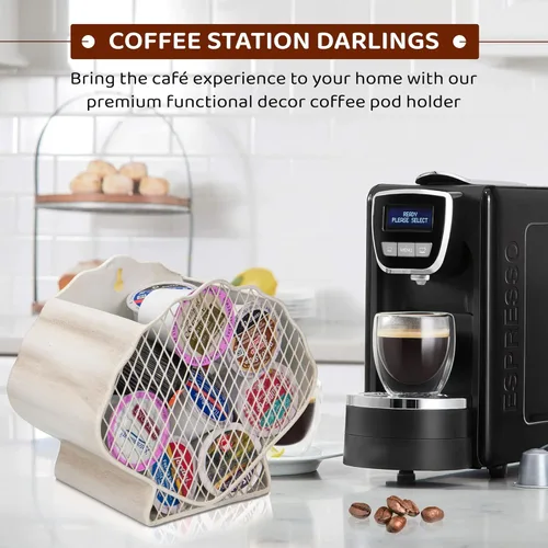 Miniatura 5 de Made Easy Kit Organizador de Cesta de Cápsulas de Café Decoración Útil - Compatible con Cápsulas Keurig K-Cup - Decoración Funcional de Barra