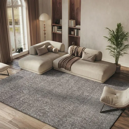 Miniatura 18 de SAFAVIEH Madrid Shag Collection - Alfombra redonda, 6 pies 7 pulgadas, color carbón, diseño sólido, no desprende pelusa y de fácil cuidado, 2 Carbón