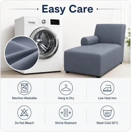 Miniatura 6 de Funda de sofá con brazo, protector de cojín de diván, protector de muebles lavable con correa elástica, funda gruesa izquierda y derecha