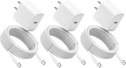 Miniatura 8 de Cargador de carga rápida de 10 pies para iPhone 17, 16, 15, cable largo USB C a C con bloque de carga rápida de teléfono tipo C de 20 W para iPhone