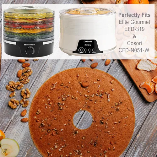 Miniatura 2 de 5 hojas deshidratadoras de silicona de cuero de frutas bordes se adapta a Cosori CFD-N051-W se adapta a Elite Gourmet EFD319 Ronda No Tóxica Labio
