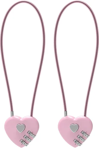 Miniatura 14 de Cerradura de combinación de 3 dígitos, cerradura de cable combinada con código, candado pequeño de combinación, para equipaje, maleta, casillero