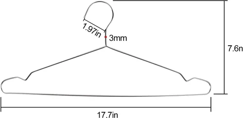 Miniatura 2 de KINJOEK Paquete de 50 perchas de alambre para ropa, 17.7 pulgadas de alambre de acero inoxidable para ropa seca y húmeda, ropa interior y pantalones