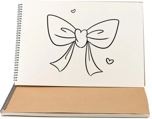 Miniatura 6 de SENJEOK 2 blocs de dibujo encuadernados en espiral A3, 11.7 x 16.5 pulgadas, cuaderno de bocetos de cubierta marrón, bloc de bocetos A3 para pintar