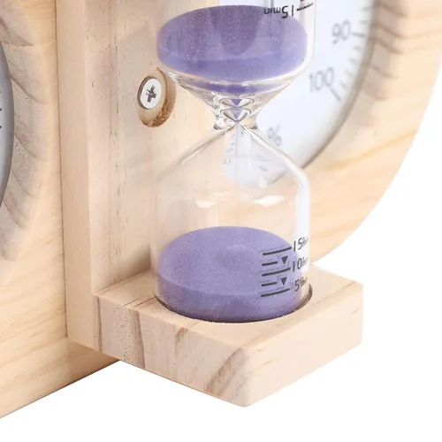 Miniatura 9 de Wooden Sauna Thermometer Hygrometer, Wall Mount Temperature Humidity with Color Zones Dual Glass Dial for Spa Relaxation Room