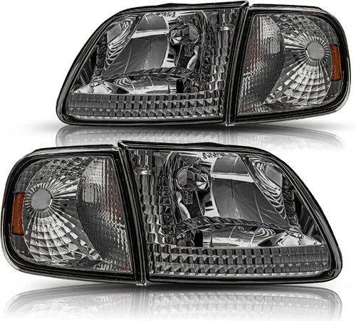 Miniatura 15 de Conjunto de faros BRYGHT Compatible con [Todos los modelos] 08-14 Ford E150 E250 08-21 E350 E450 Super Duty Faros de repuesto con carcasa cromada