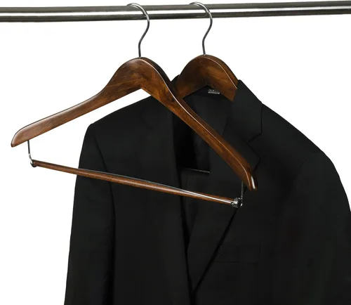 Miniatura 4 de Quality Hangers Perchas de madera hermosas y resistentes para abrigos, perchas curvas, ideales para viajeros, colgador resistente con barra