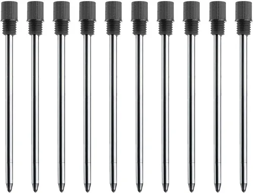 Recambios de tinta negra (10 unidades), repuestos de bolígrafo reemplazables, repuestos de bolígrafos de 2.75 pulgadas (2.756 in), puntas medianas