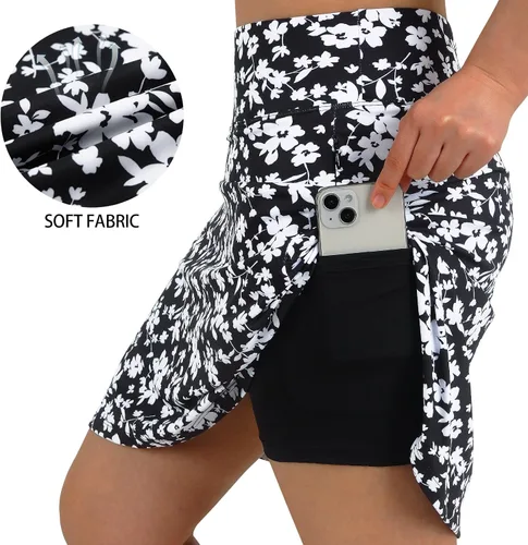 Miniatura 85 de ANIVIVO Faldas pantalón para mujer de 20 pulgadas de longitud a la rodilla, faldas deportivas de pickleball para tenis, golf y pickleball