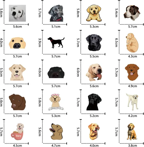 Miniatura 3 de 60 calcomanías de vinilo impermeable estético lindo dibujos animados animales perros calcomanías calcomanías para laptop, botellas de agua