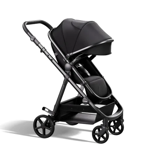 Mompush Cochecito de bebé, convertible 2 en 1 con opción de moisés, compatible con asiento de automóvil infantil, incluye adaptador, cochecito Negro