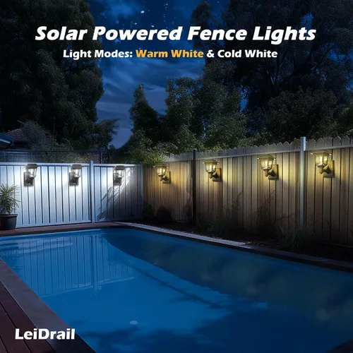 Miniatura 7 de LeiDrail Farol solar de pared, 2 modos de luces solares para valla con bombilla Edison, accesorios para casa de juegos al aire libre, impermeable