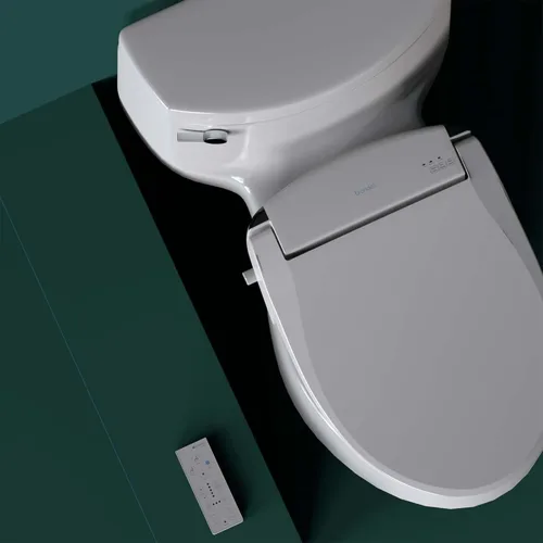 Miniatura 4 de Brondell Swash SE600 - Asiento de inodoro con bidé, se adapta a inodoros redondos, color blanco, boquilla oscilante de acero inoxidable, secadora