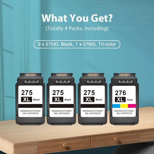 Miniatura 7 de PG-275XL CL-276XL Reemplazo para cartuchos de tinta Canon 275 y 276 PG275 CL276 275 Tinta 276 Tinta para Canon PIXMA TS3722 TS3520 TR4720 TS3522