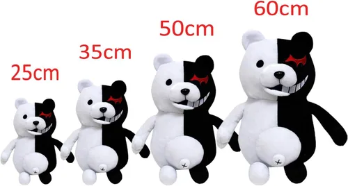 Miniatura 2 de 9.8 in / 9.84 pulgadas negro blanco oso de peluche de anime de peluche