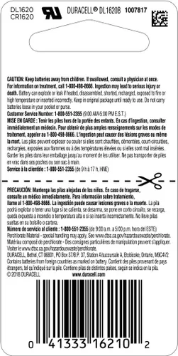 Miniatura 2 de Duracell - 1616 - Batería de litio de 3 V batería de larga duración 1 unidad