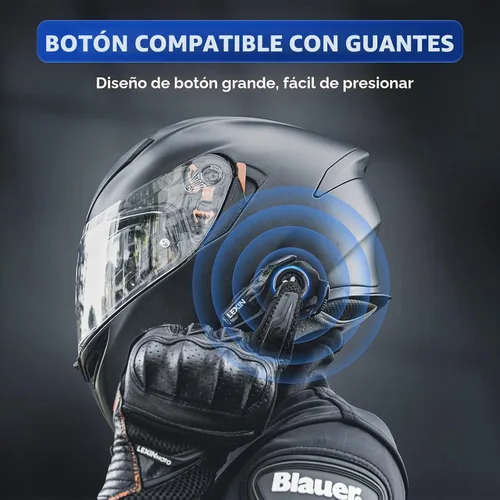Miniatura 3 de Lexin G1 - Audífonos Bluetooth para motocicleta, altavoces para casco con 2 tipos de micrófonos, manos libres para llamadas/música/GPS, audífonos
