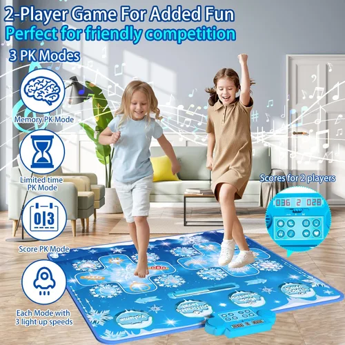 Miniatura 2 de Joyvalley Juguetes de Alfombra de Baile para Niños - Almohadilla de Baile para 2 Jugadores Regalos para Niñas Niños Pequeños de 3 4 5 6 7 8 9 + Años