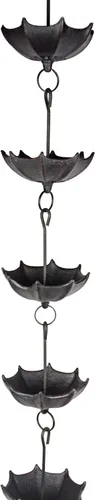 Miniatura 10 de Cadena de Lluvia Decorativa de Peces NACH, Cadenas de Lluvia de Hierro Fundido de Alta Resistencia para Canalón, Bajante, Drenaje, 183 cm (6 pies)