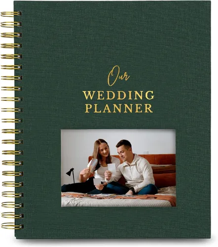 Miniatura 16 de Libro y organizador de boda atemporal premium de alta calidad, libro de planificación de bodas, carpeta completa de recuerdo y cuenta regresiva