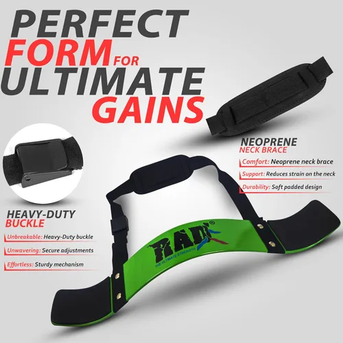 Miniatura 2 de RAD Arm Blaster para bíceps y tríceps – Construye brazos potentes con el aislador de soporte de rizo de bíceps – Máquina de flexión de bíceps Verde