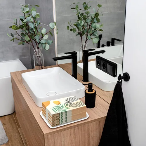 Miniatura 6 de Sinmoe Paquete de 100 toallas de mano de papel floral para baño, servilletas desechables para tocador, toallas de papel decorativas, servilletas