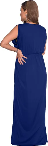 Miniatura 4 de KOH KOH Vestido largo de maternidad de verano con cuello en V y manga larga para mujer