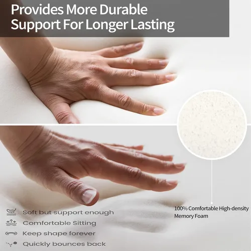 Miniatura 6 de Cojín de asiento de gel refrescante para sentarse durante mucho tiempo, almohada de espuma viscoelástica para aliviar el dolor de ciática, gel Negro