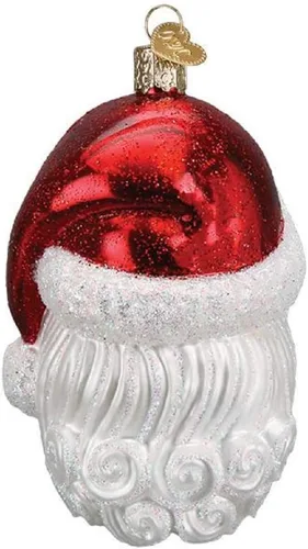 Miniatura 2 de Old World Christmas Adornos de Papá Noel con máscara facial Adornos soplados de vidrio para árbol de Navidad