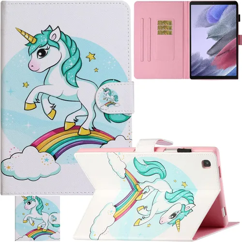 Miniatura 10 de REASUN Funda para Galaxy Tab A7 Lite de 8.7 pulgadas, piel sintética de alta calidad con ranuras para tarjetas, funda con soporte multiángulo