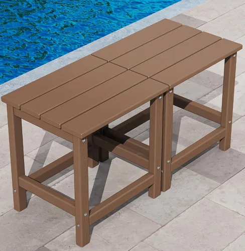 Miniatura 25 de KINGYES Mesa auxiliar doble, mesa auxiliar Adirondack- Aruba