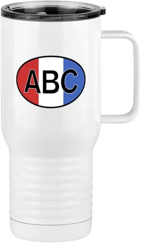 Miniatura 19 de Just So Posh Vaso de bandera de país, diferentes banderas ovaladas europeas en cada lado, taza de café de viaje con asa y tapa deslizante